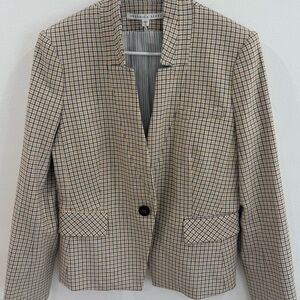 Veronica Beard Women’s Beige Plaid Tailored Jacket